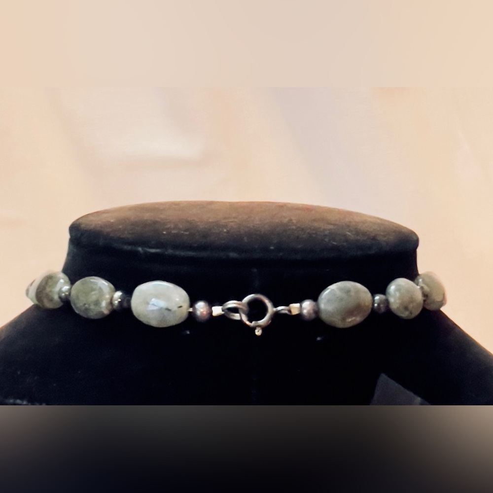 Iridescent Labradorite And Agate Statement Neckla… - image 5